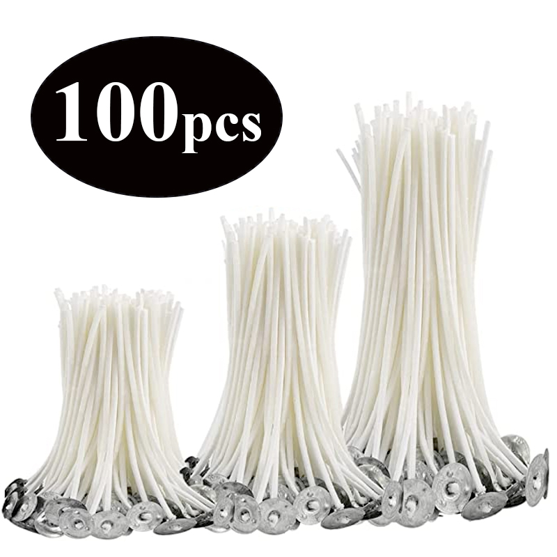 Soy Wax Flake - Smokeless Candle Wicks 2.6-20cm Pre-Waxed Cotton