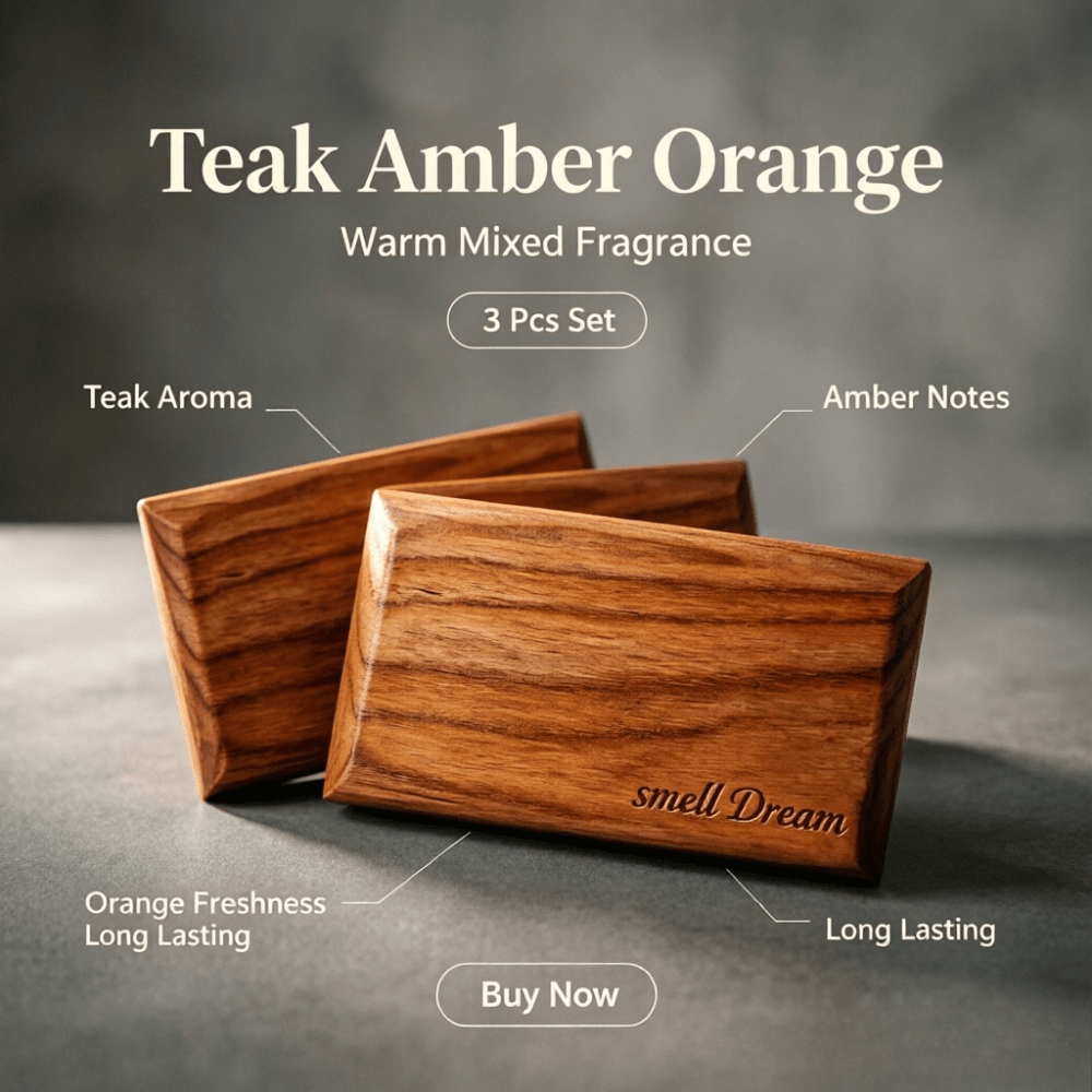 Home Fragrance That Lasts Long - Car Air Freshener Teak Amber Orange
