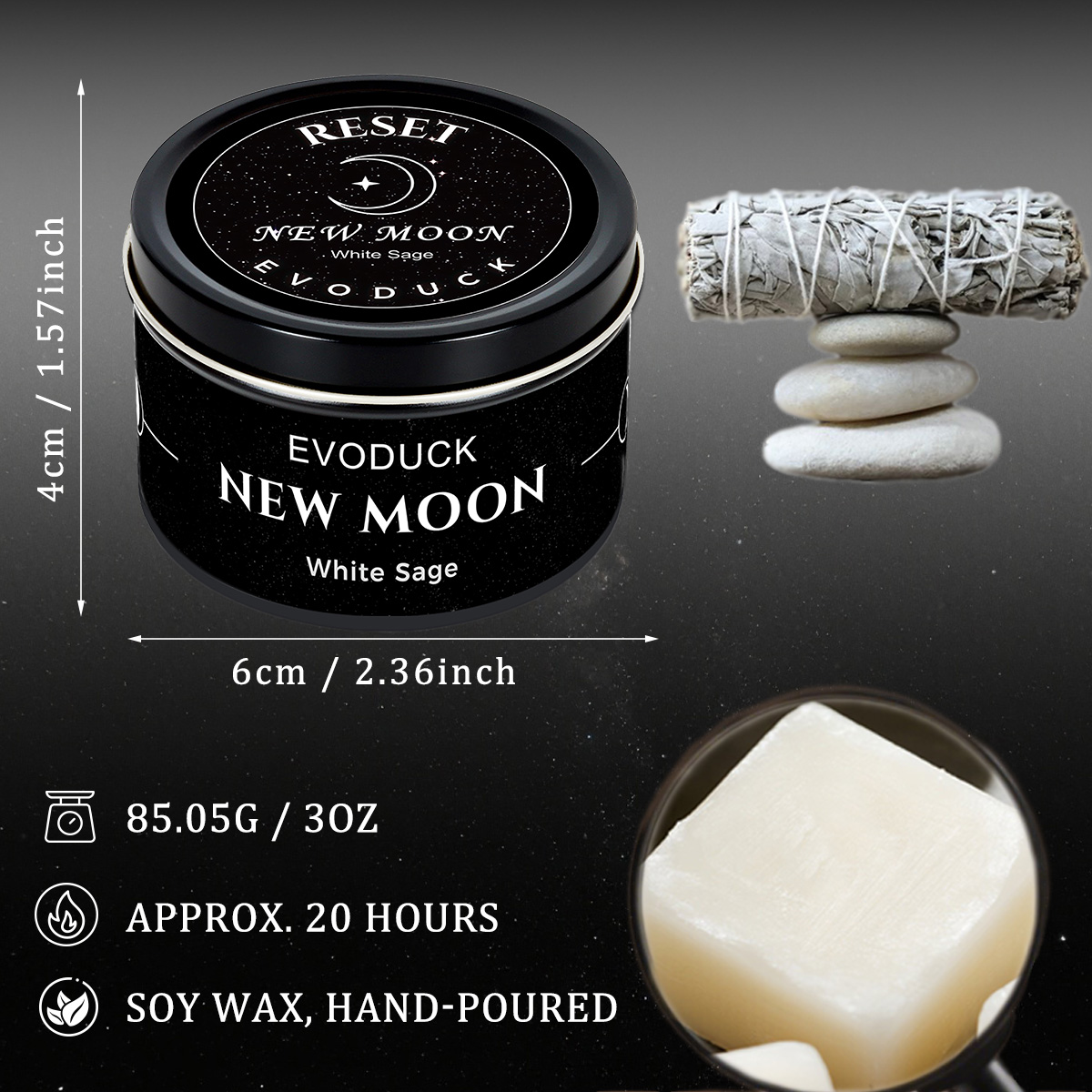 1pc New Moon Scented Candles C - Soy Wax Flake review and price