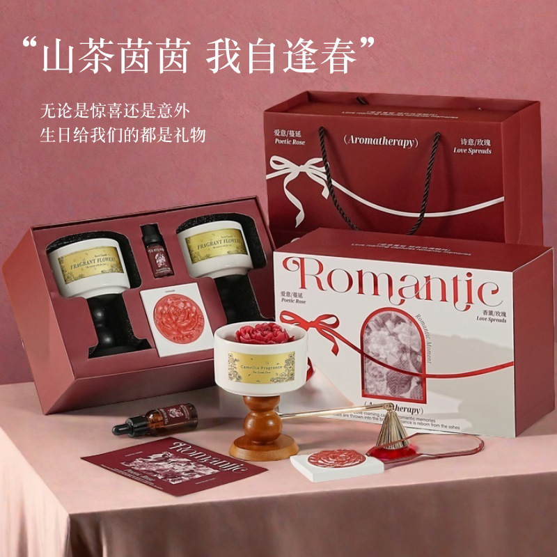 High-end Camellia Scented Cand - Home Fragrance Gift Box review and price